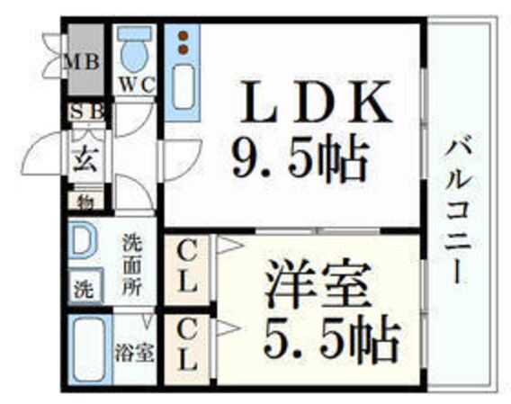 京口駅 徒歩14分 6階の物件間取画像